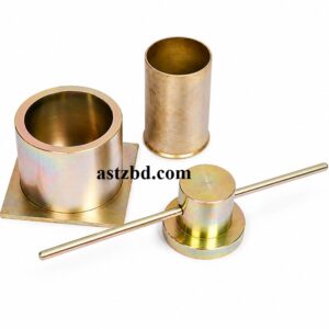 Aggregate Crushing Value Tester – ACV test apparatus with steel cylinder, plunger, base plate, and tamping rod