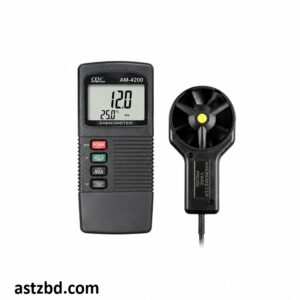 LUTRON AM-4210 Anemometer front view showing dual LCD display and control buttons