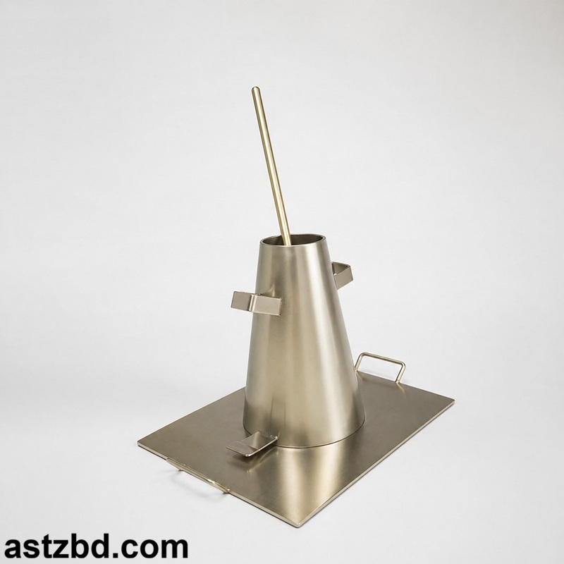 Concrete Slump Test in Progress Using the Apparatus