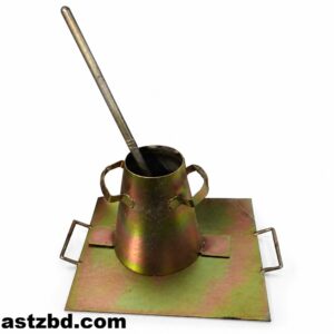 Slump Cone Test Apparatus with tamping rod and base plate for concrete workability testing in Bangladesh