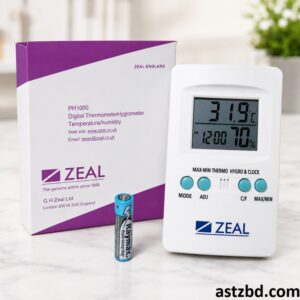 Zeal PH1000 Digital Hygrometer front view showing temperature and humidity display