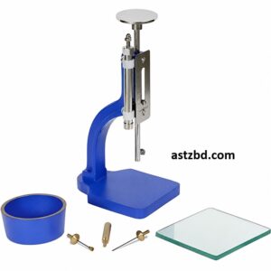 Vicat Test Apparatus with cast iron frame, graduated scale, and movable rod for cement testing