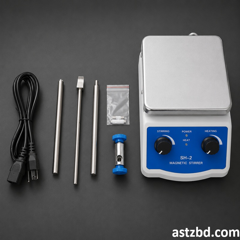 Technician using the SH-2 Magnetic Stirrer Hotplate to heat and mix a chemical solution