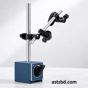 Dasqua 60KG Hold Power Magnetic Base Italy front view with dial indicator stand