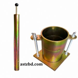 Proctor Compaction Test Apparatus 6 Inch Mould with 4.5 Kg Hammer on white background