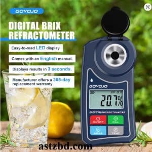 Quick Read Sugar Analyzer, Digital Refractometer, Portable Brix Meter, Wine Brix Meter, Honey Moisture Meter, Fruit Juice Sugar Tester, Sugar Content Tester, Goyaja GT128,