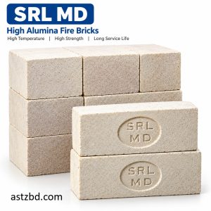 SRL MD high alumina fire bricks stacked on a pallet