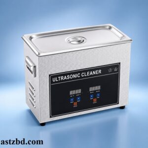3.2L Digital Ultrasonic Cleaner water bath with LED display and stainless steel cleaning basket.