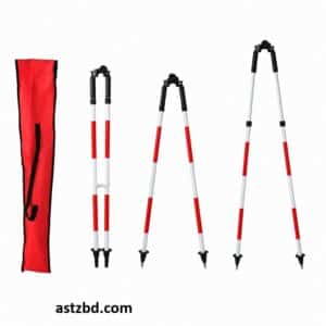 Bipod for Prism Pole holding a survey rod steady in a field