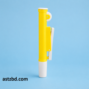 Pipette Pump Yellow 5ml held by a gloved hand in a laboratory setting