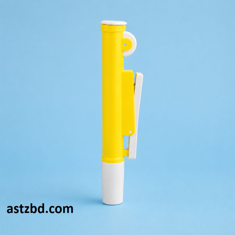 Pipette Pump Yellow 5ml held by a gloved hand in a laboratory setting