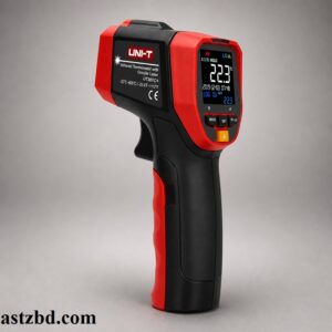 UNI-T UT301C+ Infrared Thermometer front view with ring laser and EBTN color display