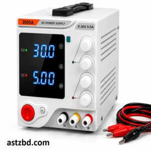 VICTOR 3005 DC Power Supply 30V 5A front panel showing voltage and current knobs with digital display