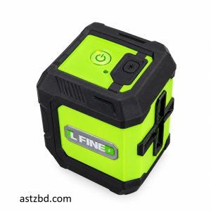 Green cross line laser level control panel with mode and brightness buttons
