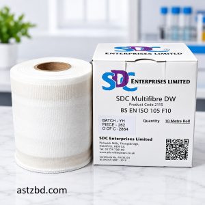 SDC Multifibre DW 10 Meter Roll for textile colour fastness testing