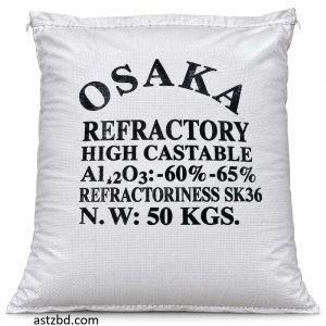 Osaka high alumina refractory castable 25 kg bag